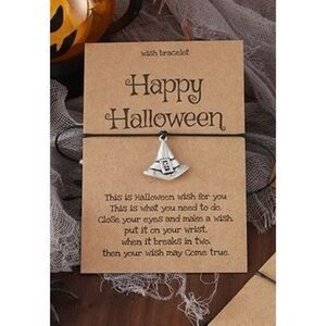 Happy Halloween witch hat wish bracelet